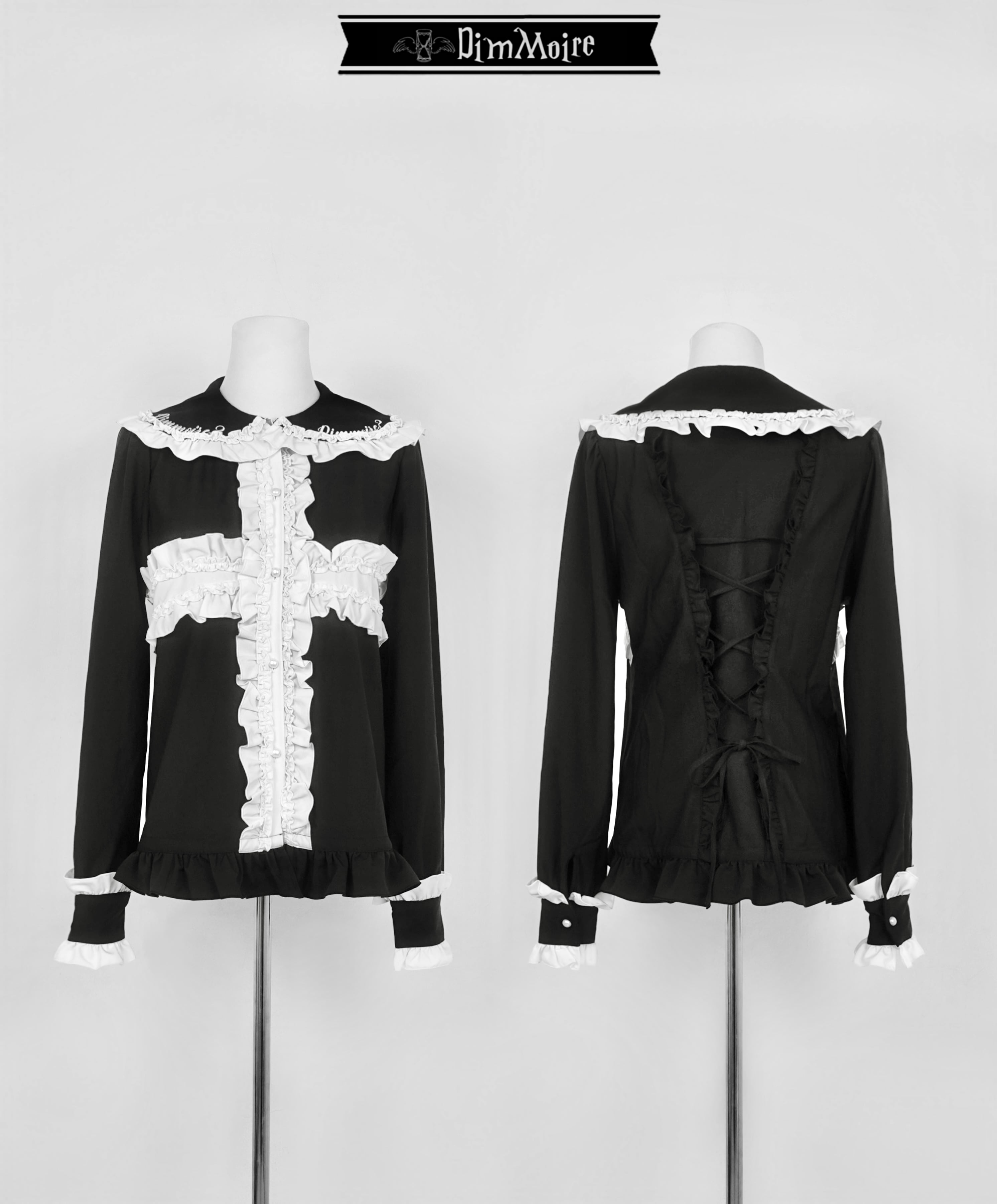 [DimMoire] Cross Frill Blouse