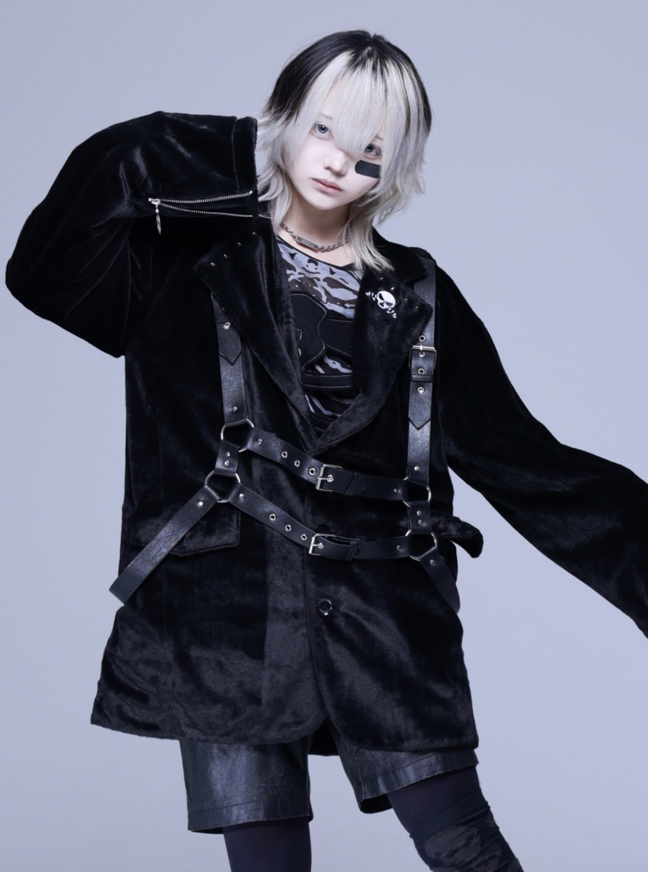 [Gamchu] Fur jacket with harness belt
