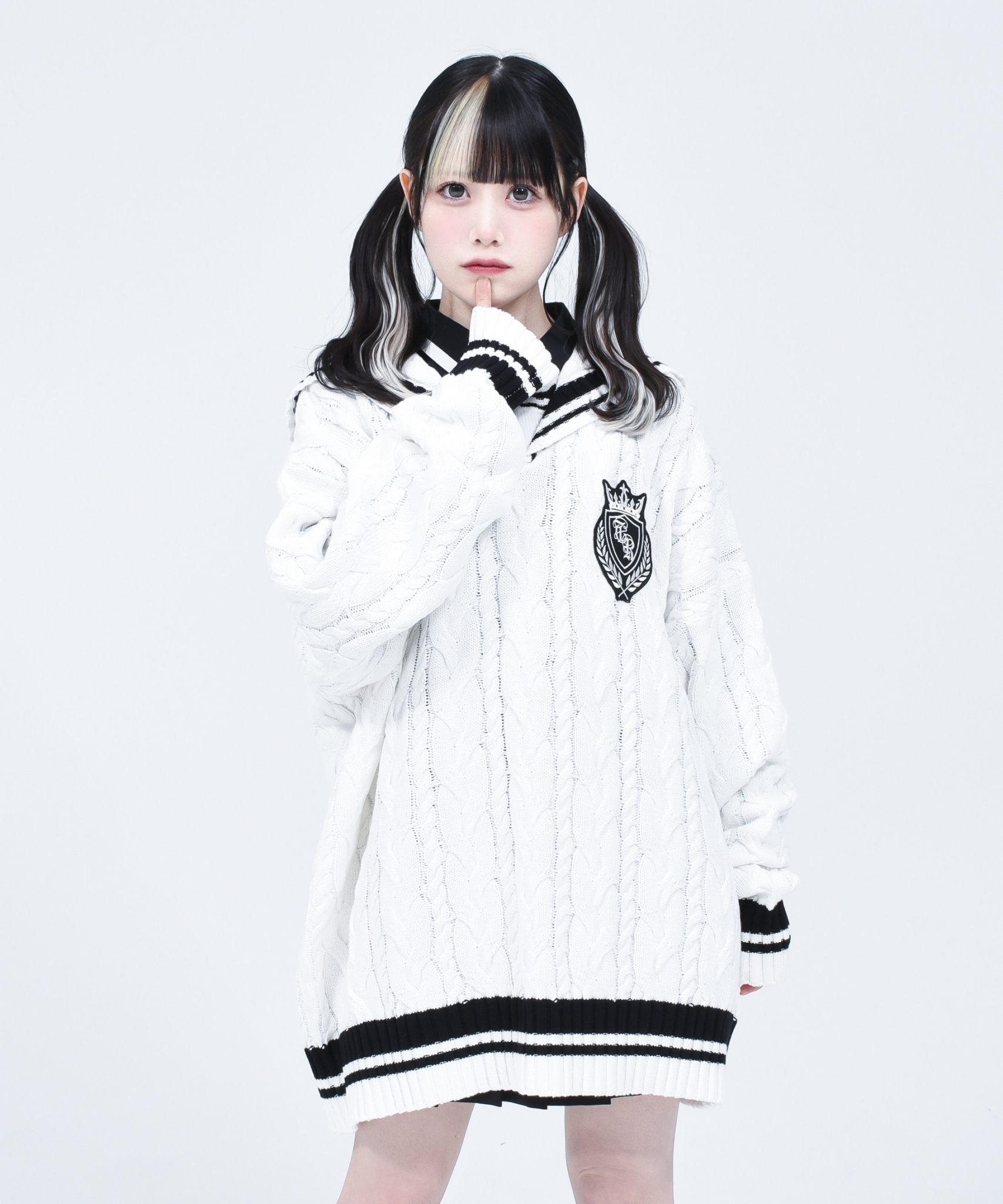 Sailor Collar Cable Knit Pullover