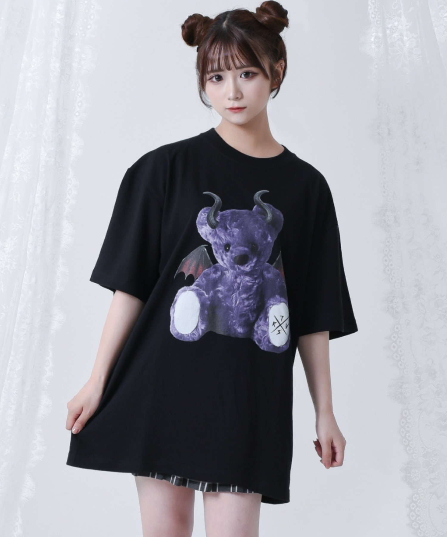 Devil Bear Print T-Shirt