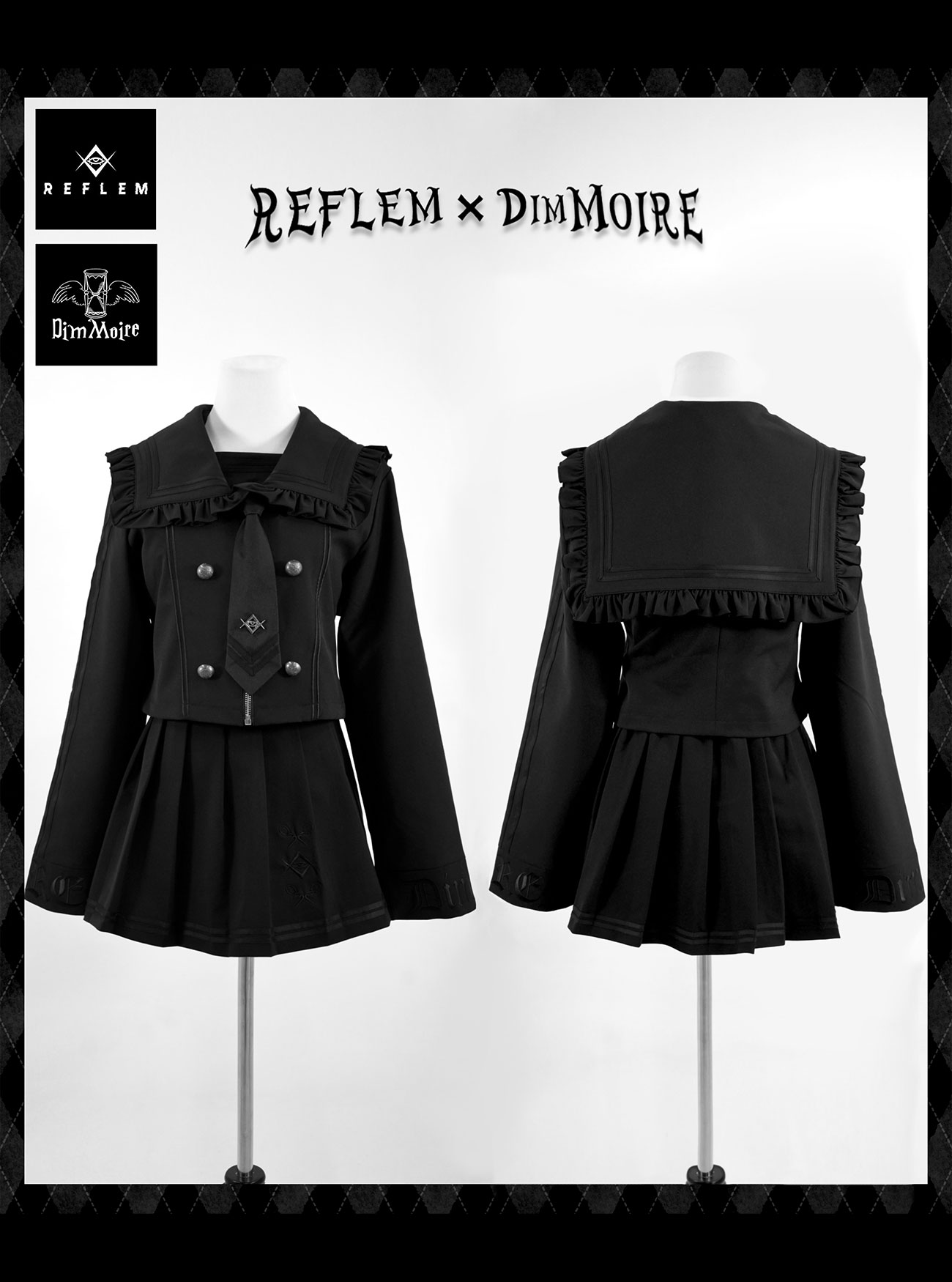 [REFLEM×DimMoire] Logo Embroidery Sailor SET UP [Collaboration Product]