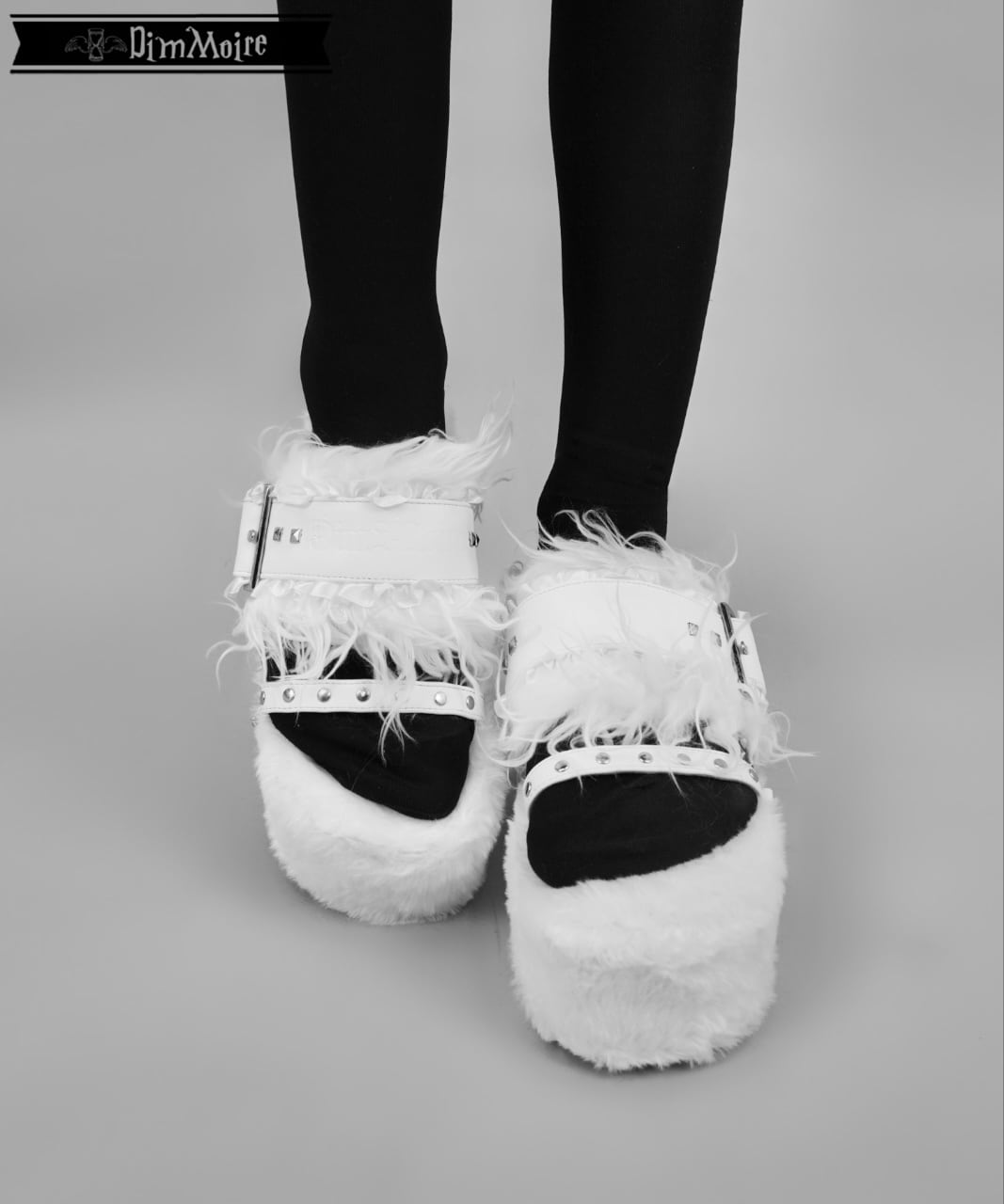 DimMoire Fur & Studs Sandals