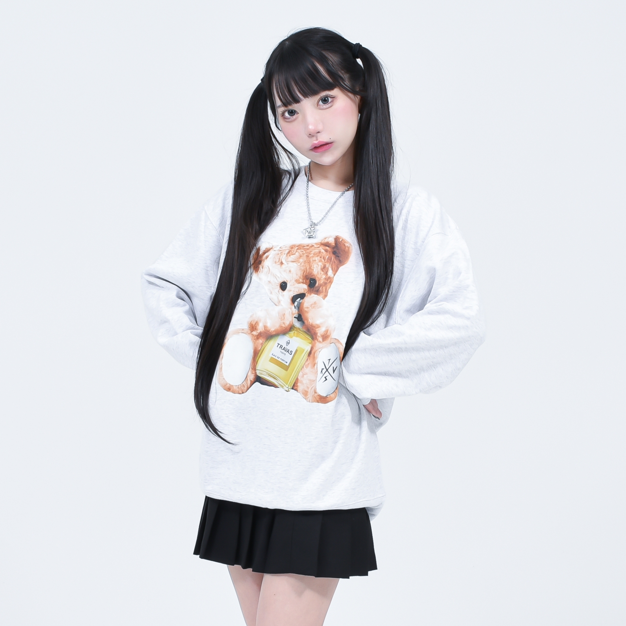 [TRAVAS TOKYO] Perfume & Bear Printed Sweatshirt